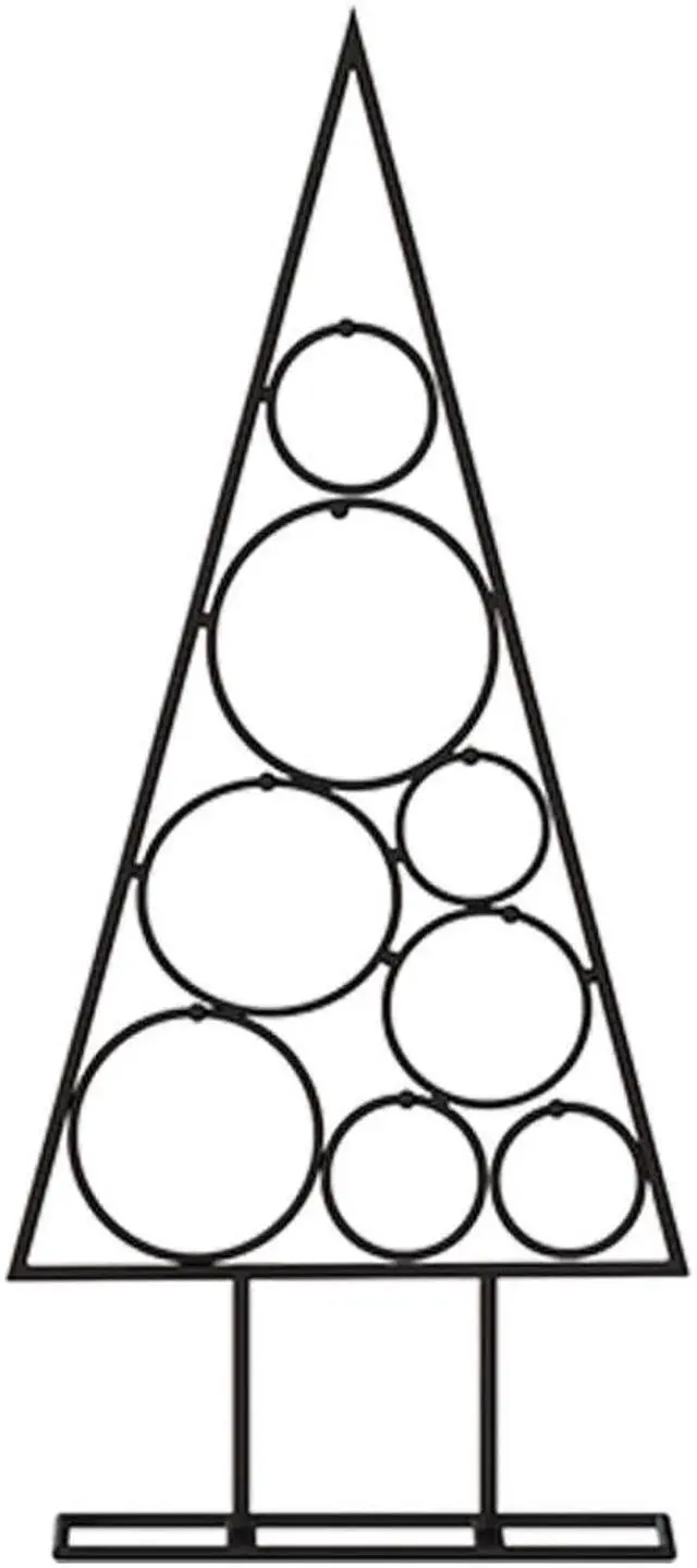 Alt view image 3 of 7 - vidaXL Christmas Tree Modern Metal Ornament Tree Stand for Decoration Black