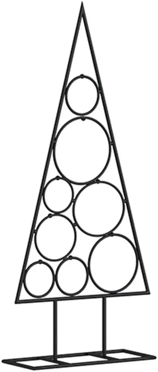 Alt view image 5 of 7 - vidaXL Christmas Tree Modern Metal Ornament Tree Stand for Decoration Black
