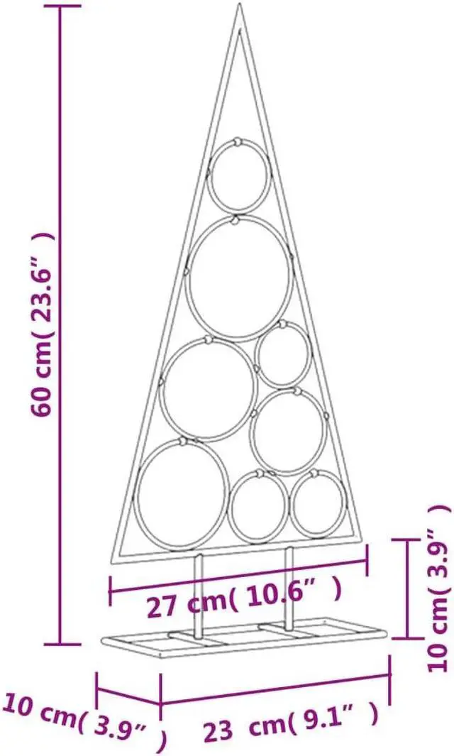 Alt view image 7 of 7 - vidaXL Christmas Tree Modern Metal Ornament Tree Stand for Decoration Black
