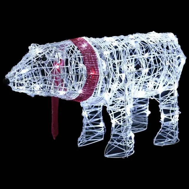 Alt view image 3 of 6 - vidaXL Christmas Decoration Christmas Light Ornament Bear 45 LEDs Acrylic
