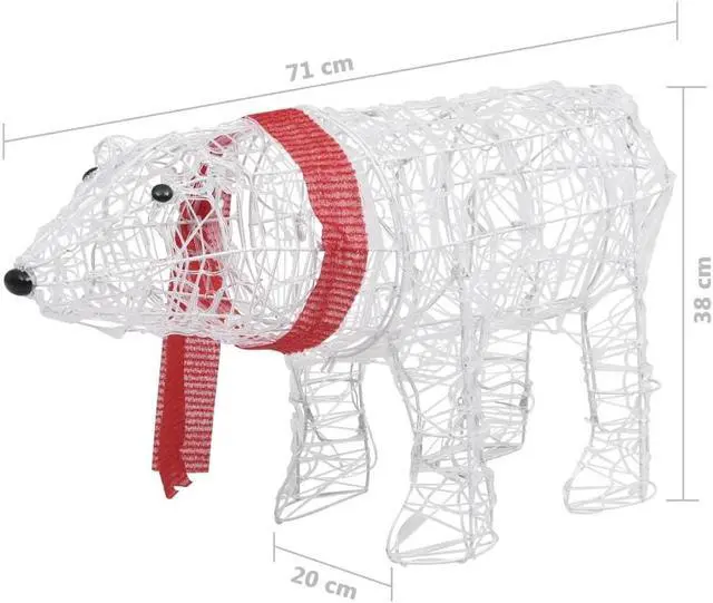 Alt view image 4 of 6 - vidaXL Christmas Decoration Christmas Light Ornament Bear 45 LEDs Acrylic