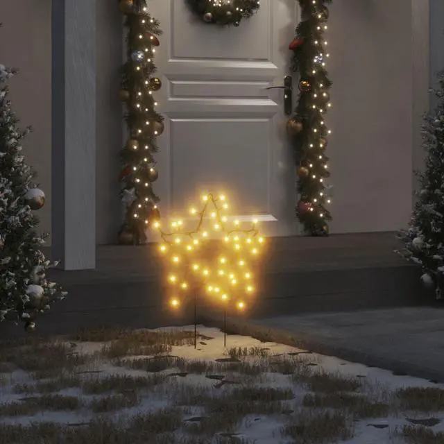 Main image of vidaXL Christmas Decoration with Spikes Outdoor Ornament 3 Pcs Star 50 LEDs
