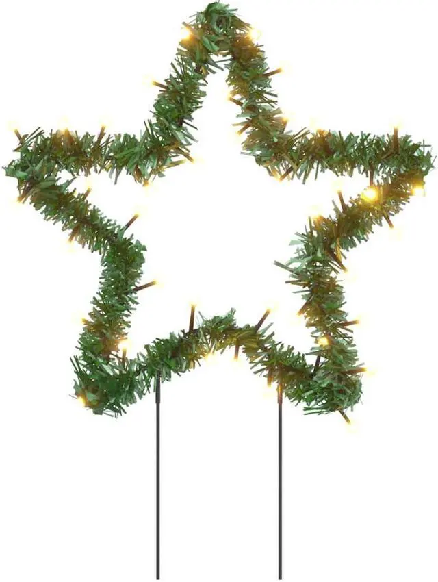 Alt view image 3 of 7 - vidaXL Christmas Decoration with Spikes Outdoor Ornament 3 Pcs Star 50 LEDs
