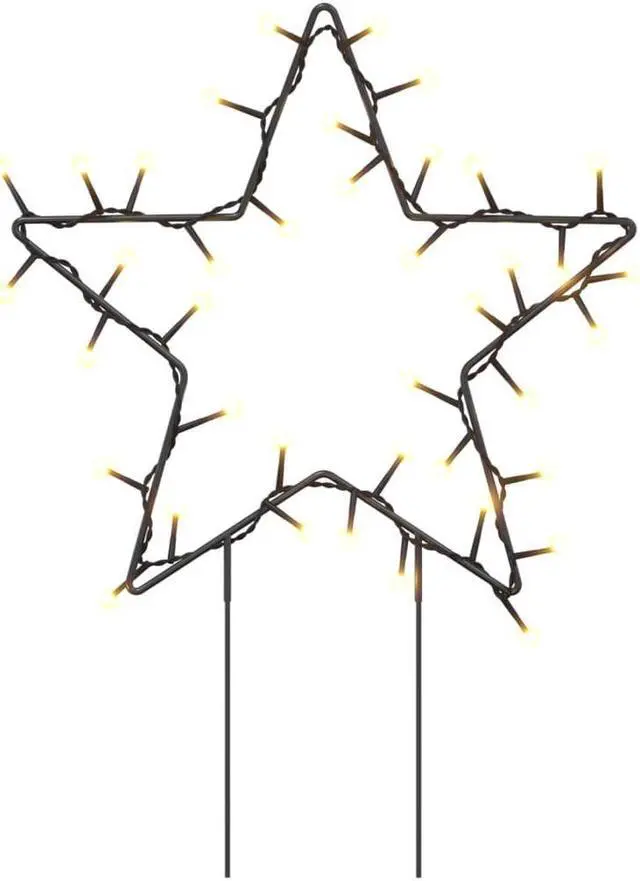 Alt view image 3 of 13 - vidaXL Christmas Decoration with Spikes Outdoor Ornament 3 Pcs Star 50 LEDs