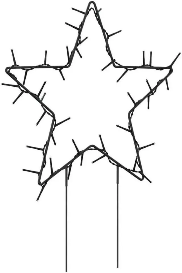 Alt view image 5 of 13 - vidaXL Christmas Decoration with Spikes Outdoor Ornament 3 Pcs Star 50 LEDs