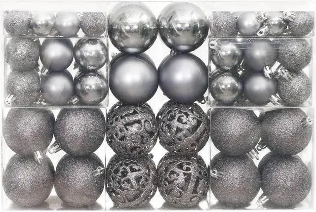 Alt view image 2 of 6 - vidaXL Christmas Decoration Shatterproof Christmas Bauble Ornament 100 Pcs Gray