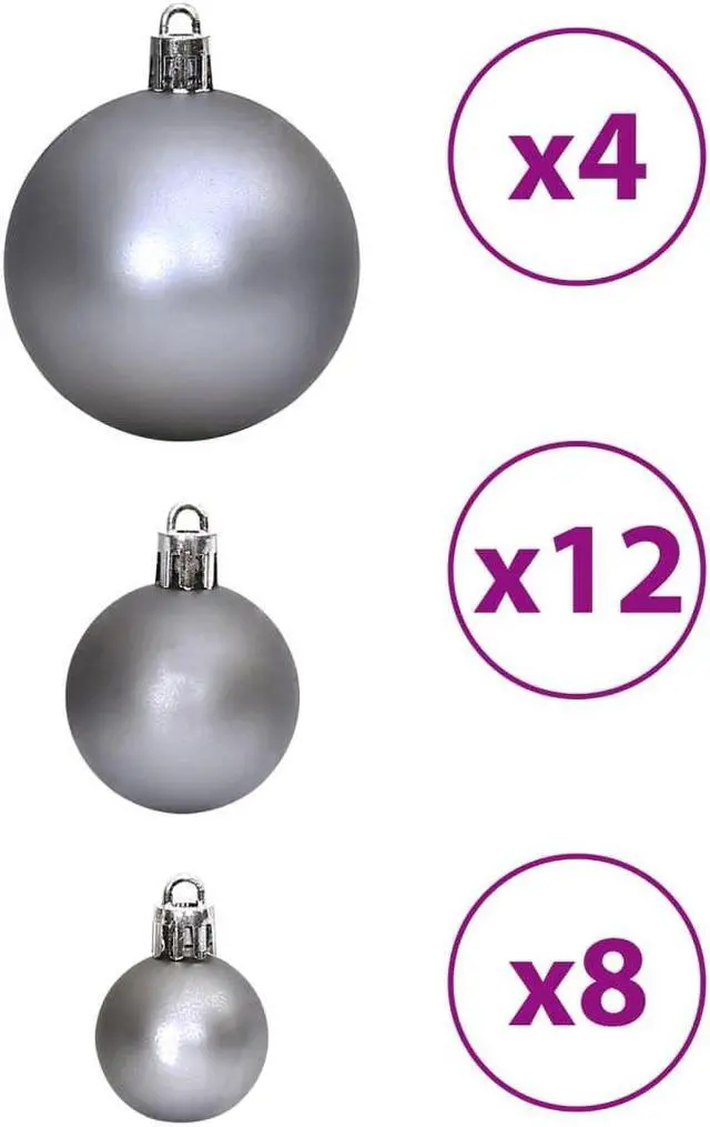 Alt view image 6 of 6 - vidaXL Christmas Decoration Shatterproof Christmas Bauble Ornament 100 Pcs Gray