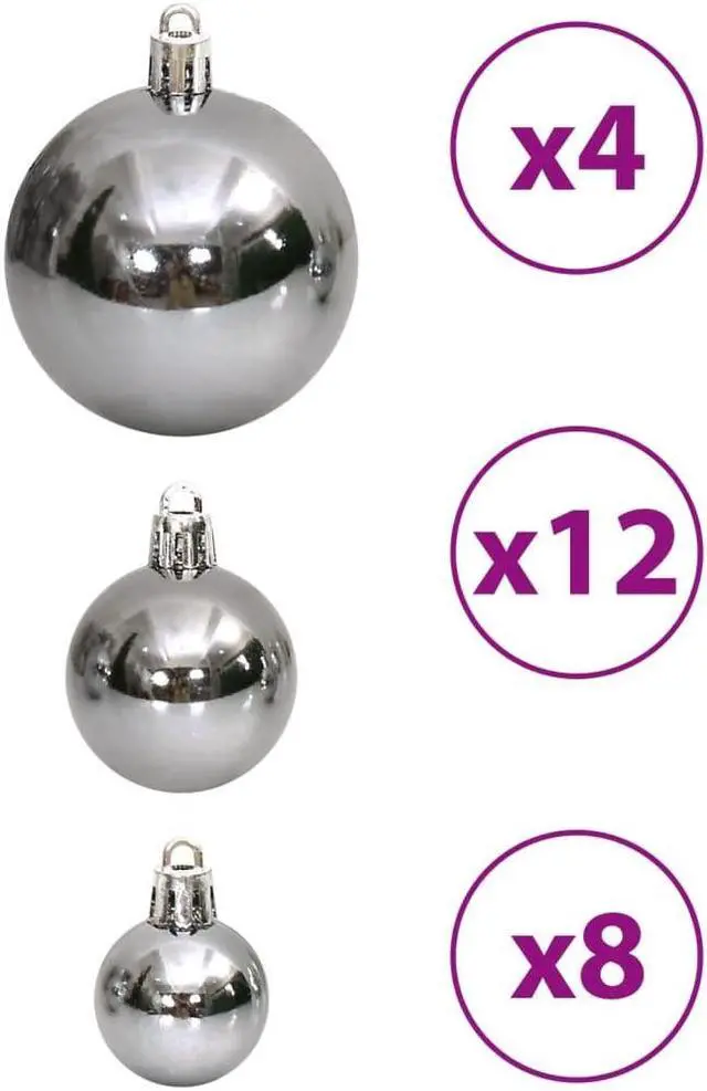 Alt view image 5 of 6 - vidaXL Christmas Decoration Shatterproof Christmas Bauble Ornament 100 Pcs Gray