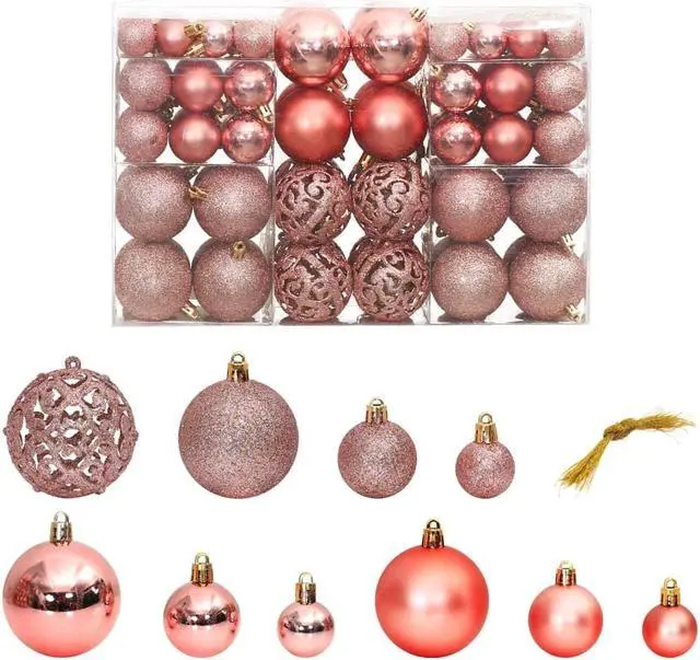 Main image of vidaXL Christmas Decoration Shatterproof Christmas Bauble 100 Pcs Pink and Rose