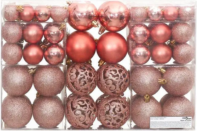Alt view image 4 of 6 - vidaXL Christmas Decoration Shatterproof Christmas Bauble 100 Pcs Pink and Rose