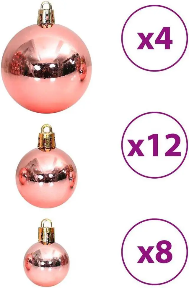 Alt view image 5 of 6 - vidaXL Christmas Decoration Shatterproof Christmas Bauble 100 Pcs Pink and Rose
