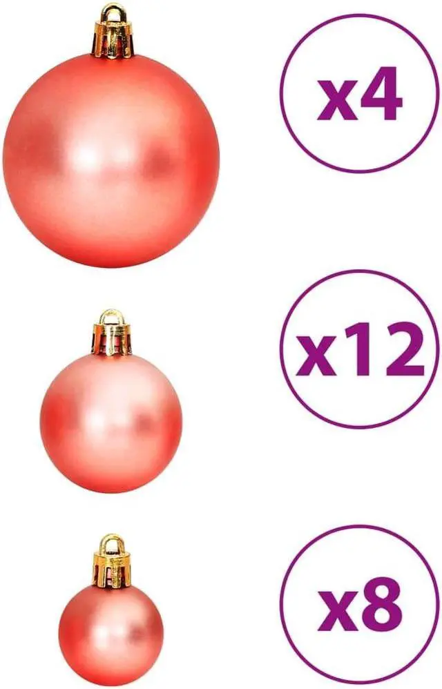 Alt view image 6 of 6 - vidaXL Christmas Decoration Shatterproof Christmas Bauble 100 Pcs Pink and Rose