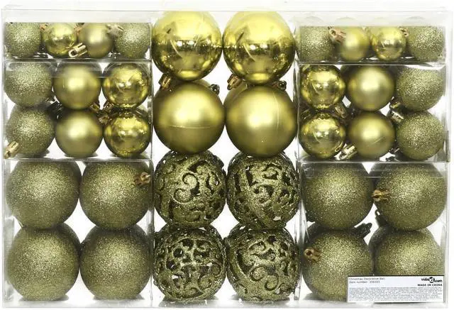 Alt view image 4 of 6 - vidaXL Christmas Decoration Shatterproof Christmas Bauble 100 Pcs Light Green