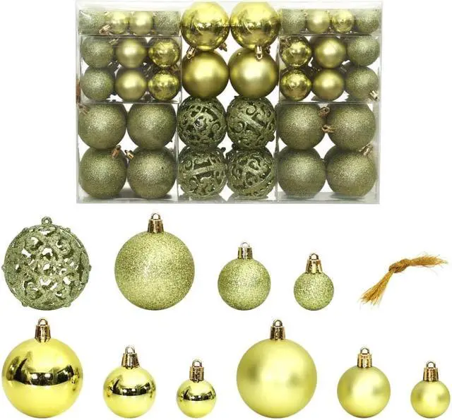Main image of vidaXL Christmas Decoration Shatterproof Christmas Bauble 100 Pcs Light Green