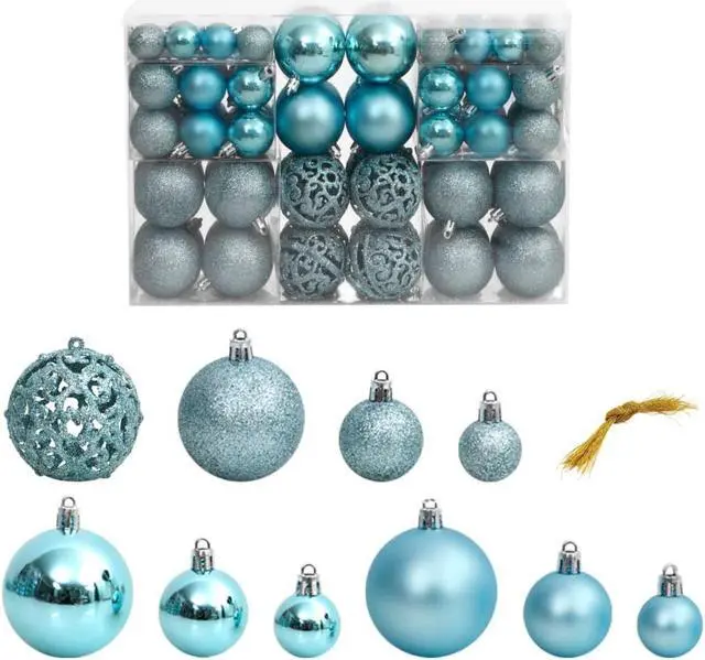 Main image of vidaXL Christmas Decoration Shatterproof Christmas Bauble 100 Pcs Turquoise
