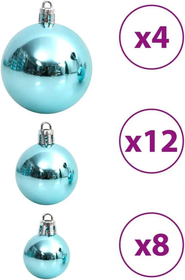 Alt view image 5 of 6 - vidaXL Christmas Decoration Shatterproof Christmas Bauble 100 Pcs Turquoise