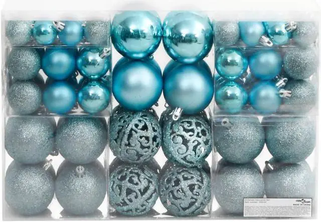 Alt view image 4 of 6 - vidaXL Christmas Decoration Shatterproof Christmas Bauble 100 Pcs Turquoise