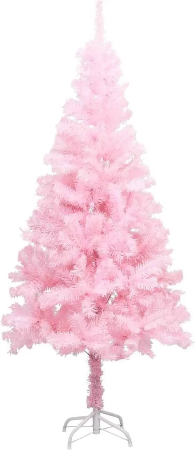 Alt view image 2 of 7 - vidaXL Artificial Pre-lit Christmas Tree with Ball Set Xmas Tree Pink PVC
