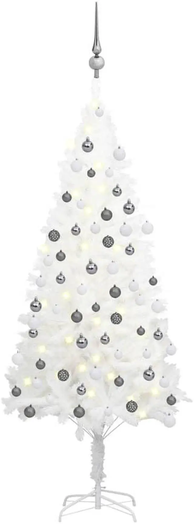 Main image of vidaXL Artificial Pre-lit Christmas Tree with Ball Set Xmas Decoration White
