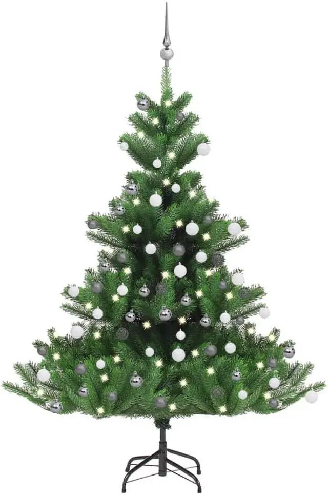 Main image of vidaXL Nordmann Fir Artificial Christmas Tree LED&Ball Set Green Xmas Tree