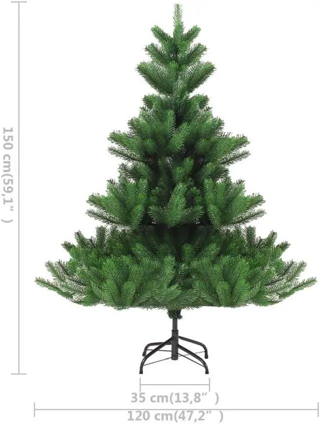 Alt view image 3 of 7 - vidaXL Nordmann Fir Artificial Christmas Tree LED&Ball Set Green Xmas Tree