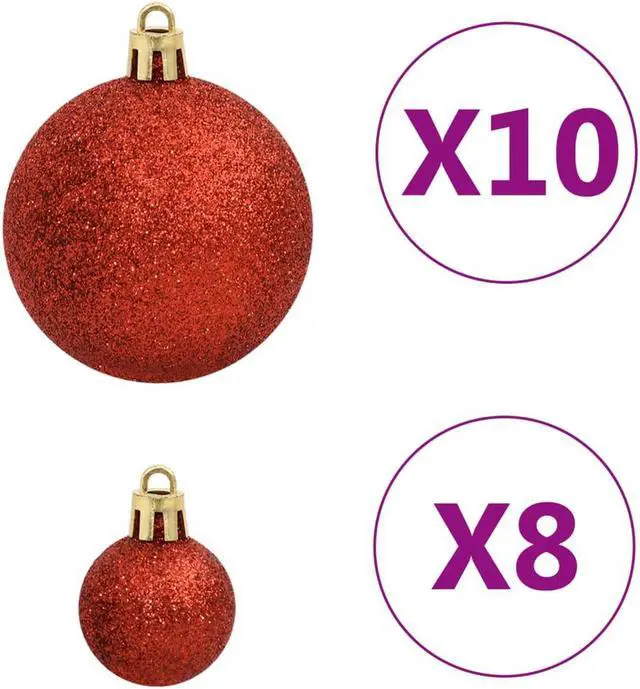 Alt view image 6 of 6 - vidaXL Christmas Decoration Bauble Set 112 Piece Red / Green / Gold Polystyrene