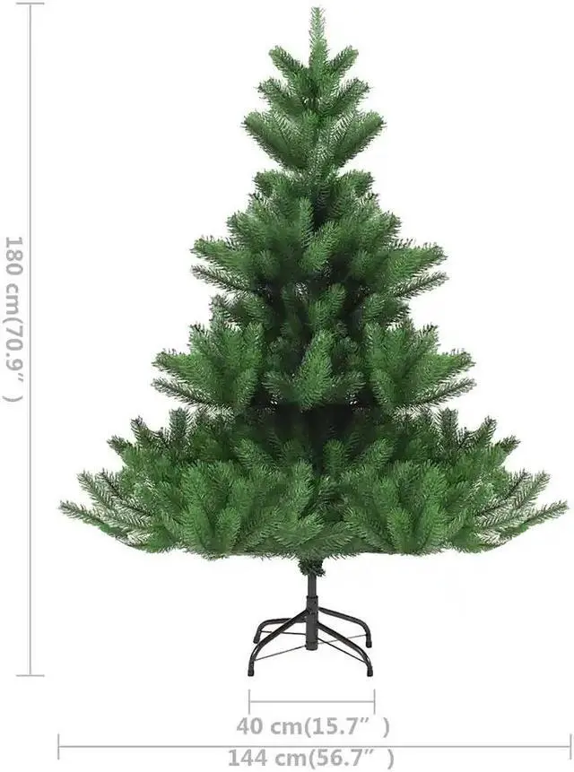 Alt view image 3 of 7 - vidaXL Nordmann Fir Artificial Christmas Tree LED&Ball Set Green Xmas Tree