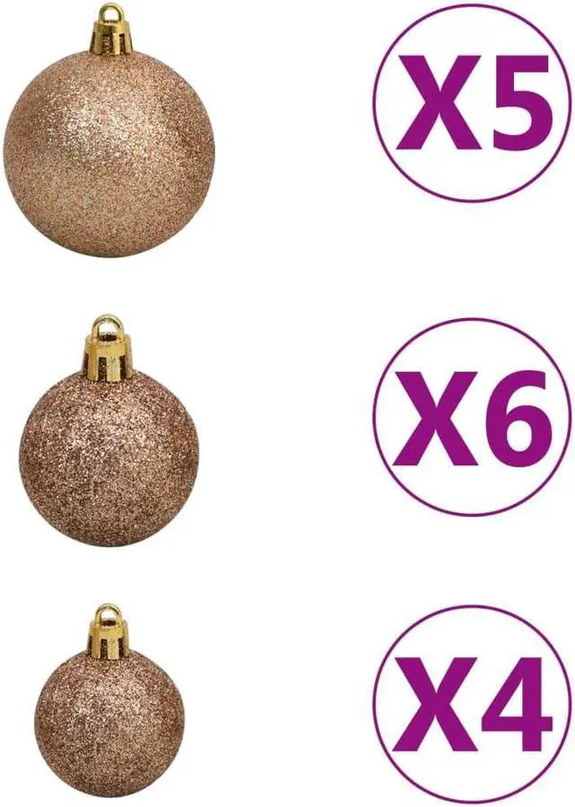 Alt view image 5 of 7 - vidaXL Nordmann Fir Artificial Christmas Tree LED&Ball Set Green Xmas Tree