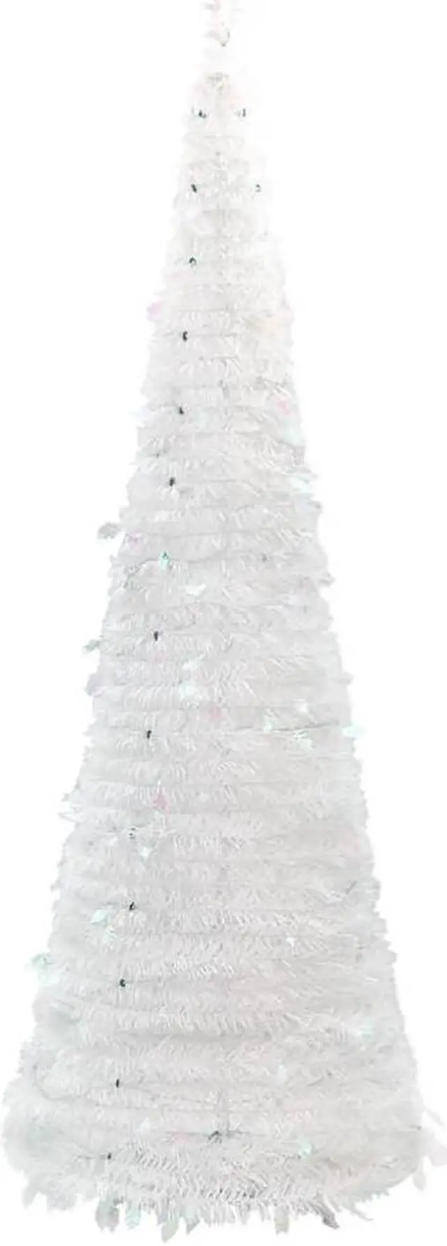 Alt view image 4 of 7 - vidaXL Christmas Tree Artificial Christmas Tree with Stand Pop-up 100 LEDs White