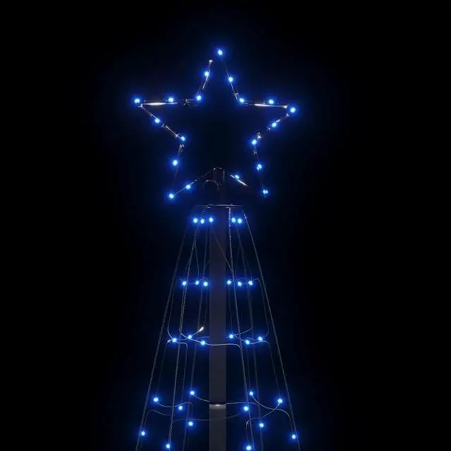 Alt view image 5 of 7 - vidaXL Christmas Tree Light with Spikes Outdoor Xmas Decoration 220 LEDs Blue