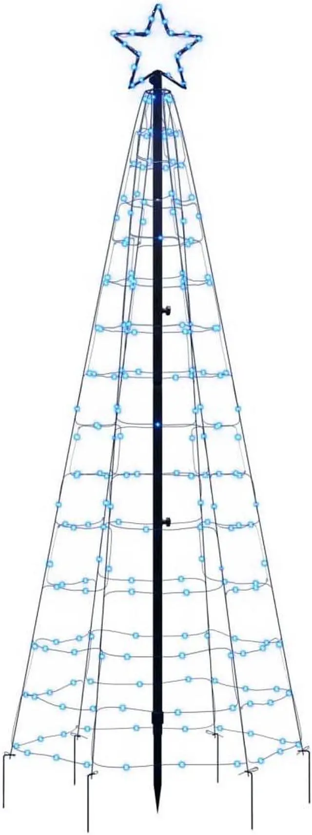 Alt view image 3 of 7 - vidaXL Christmas Tree Light with Spikes Outdoor Xmas Decoration 220 LEDs Blue