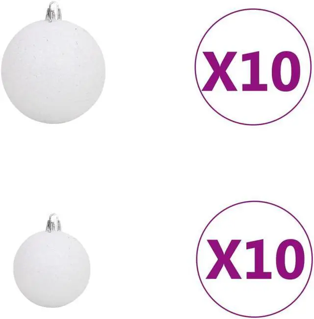 Alt view image 5 of 7 - vidaXL Artificial Pre-lit Christmas Tree with Ball Set Xmas Tree Black PVC