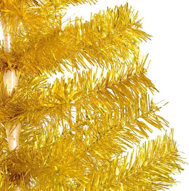 Alt view image 2 of 7 - vidaXL Artificial Pre-lit Christmas Tree with Ball Set Xmas Tree Gold PET
