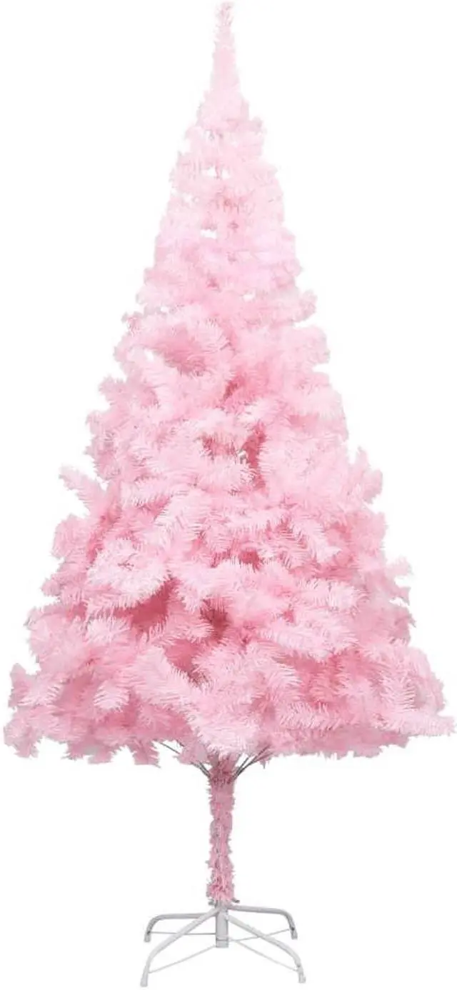 Alt view image 2 of 7 - vidaXL Artificial Pre-lit Christmas Tree with Ball Set Xmas Tree Pink PVC