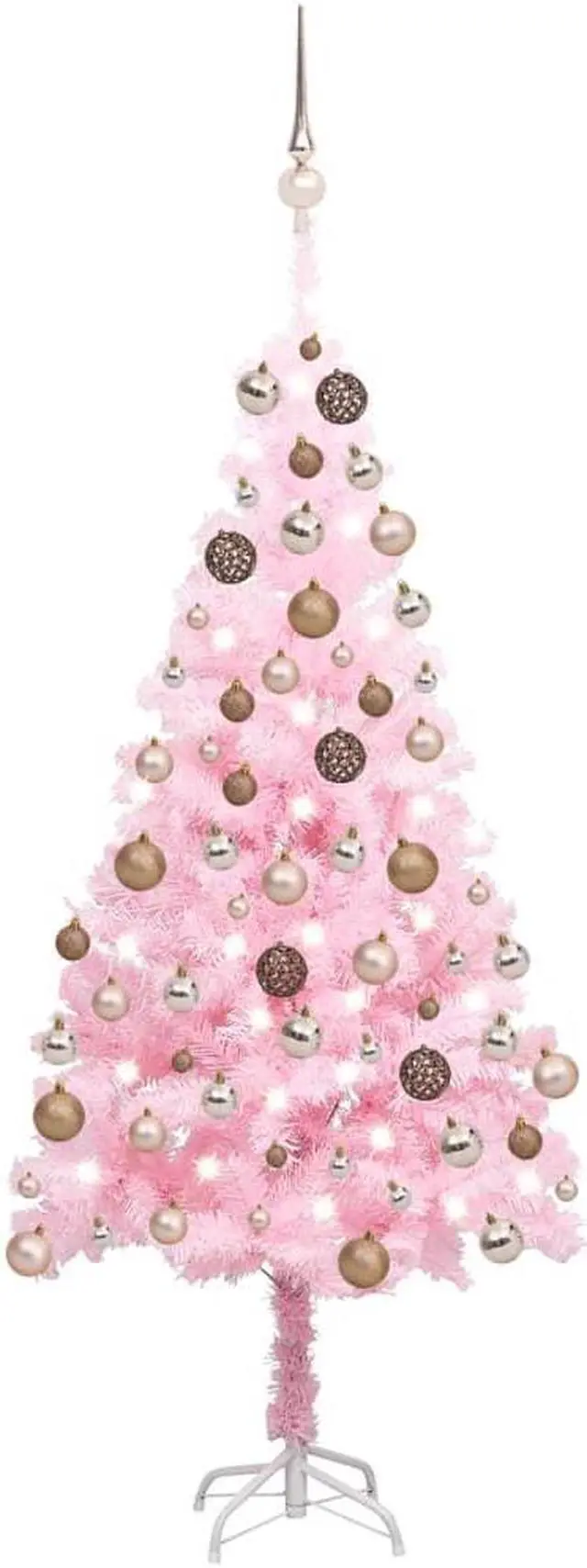 Main image of vidaXL Artificial Pre-lit Christmas Tree with Ball Set Xmas Tree Pink PVC