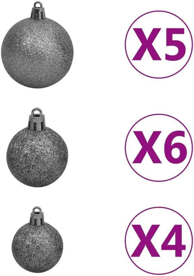 Alt view image 4 of 7 - vidaXL Artificial Pre-lit Christmas Tree with Ball Set Xmas Tree White PVC