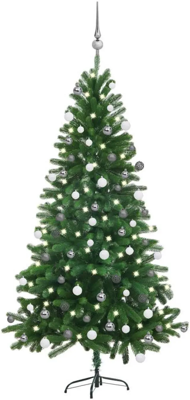 Main image of vidaXL Artificial Pre-lit Christmas Tree with Ball Set Xmas Decoration Green