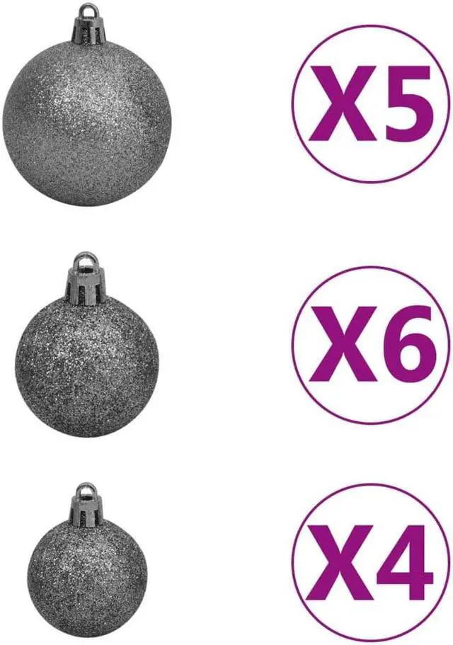 Alt view image 4 of 7 - vidaXL Artificial Pre-lit Christmas Tree with Ball Set Xmas Decoration Green
