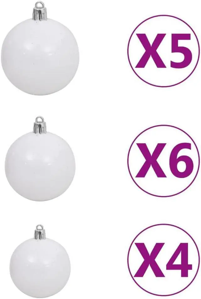 Alt view image 5 of 7 - vidaXL Artificial Pre-lit Christmas Tree with Ball Set Xmas Decoration Green
