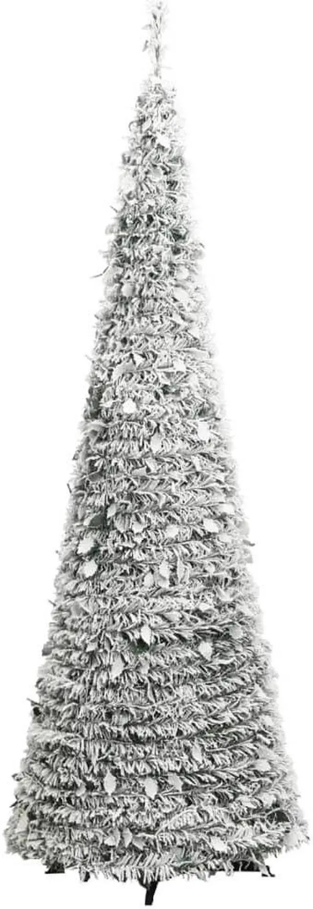 Alt view image 4 of 7 - vidaXL Christmas Tree Outdoor Artificial Xmas Tree Pop-up Flocked Snow 150 LEDs