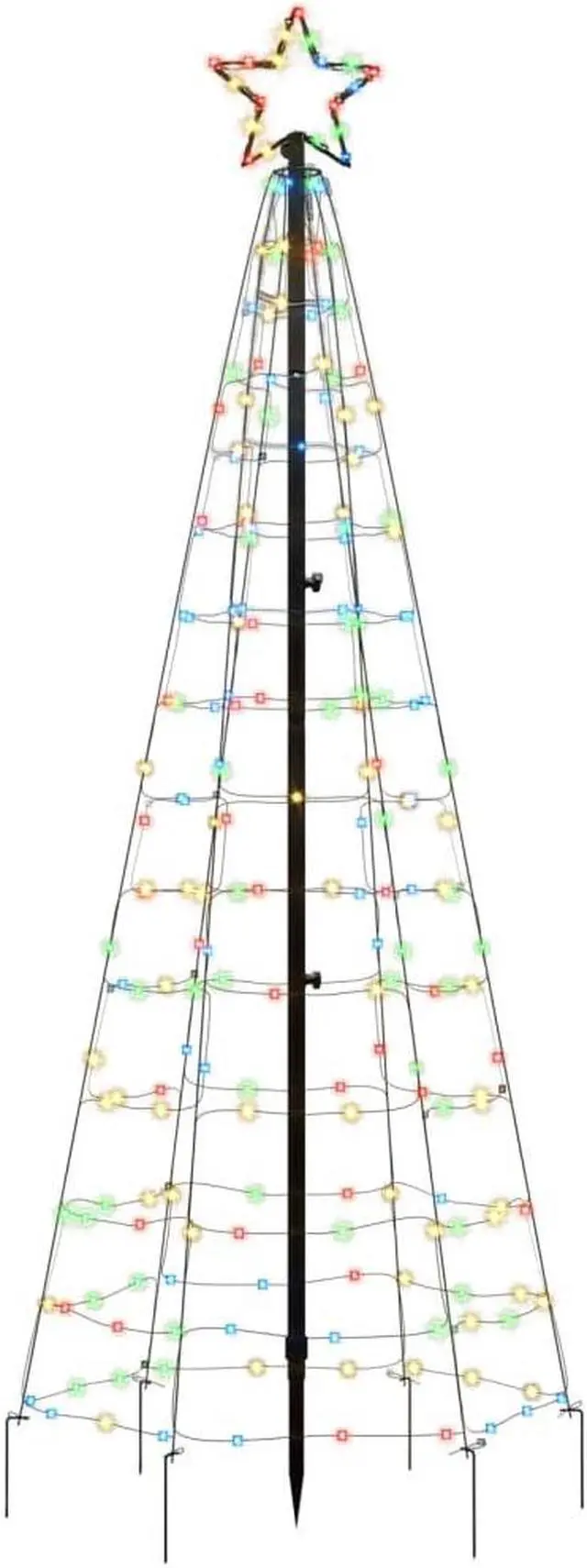 Alt view image 3 of 6 - vidaXL Christmas Tree Light with Spikes Xmas Decoration 220 LEDs Colorful