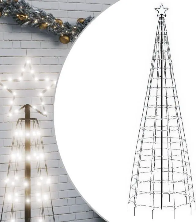 Alt view image 2 of 6 - vidaXL Christmas Tree Light with Spikes Outdoor Decoration 570 LEDs Cold White