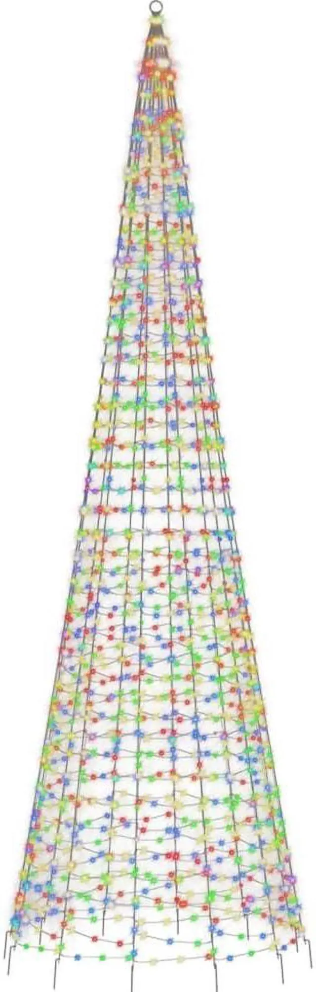 Alt view image 3 of 6 - vidaXL Christmas Tree Light Cone Outdoor Xmas Decoration 1554 LEDs Colorful