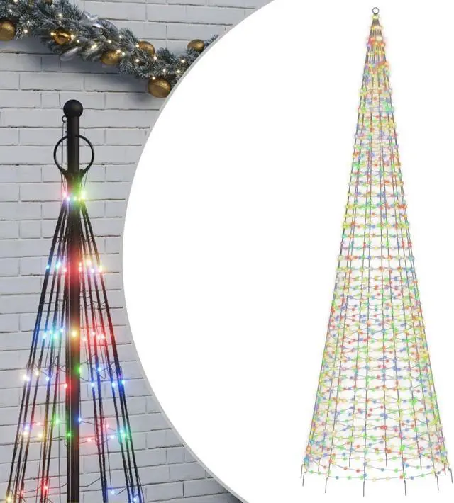 Alt view image 2 of 6 - vidaXL Christmas Tree Light Cone Outdoor Xmas Decoration 1554 LEDs Colorful