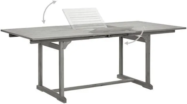 Alt view image 7 of 7 - vidaXL Outdoor Dining Table Extendable Garden Patio Table Solid Acacia Wood