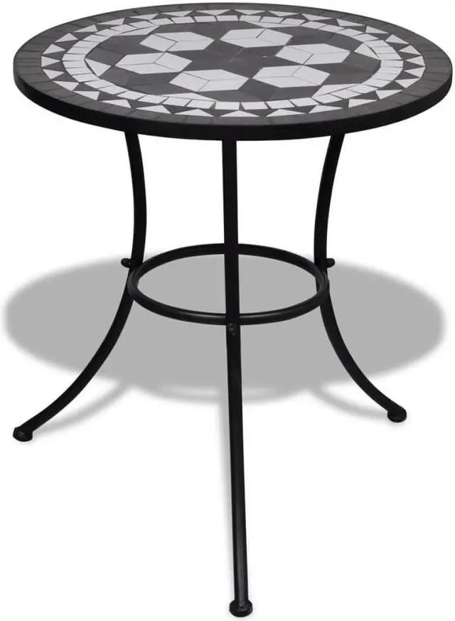 Alt view image 12 of 13 - vidaXL Table Outdoor Side Table Garden Mosaic Table for Balcony Ceramic Black