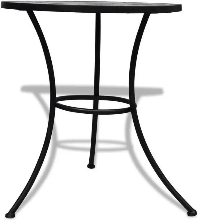 Alt view image 13 of 13 - vidaXL Table Outdoor Side Table Garden Mosaic Table for Balcony Ceramic Black