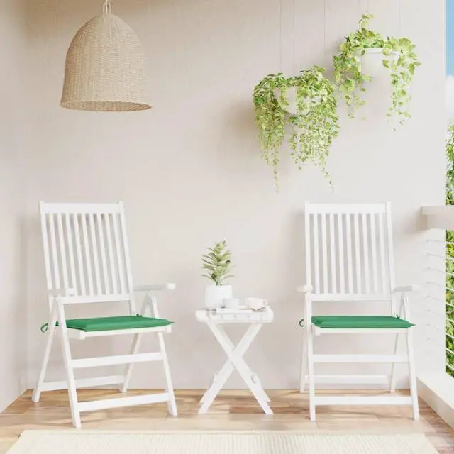 Alt view image 4 of 15 - vidaXL Chair Cushion 2 Pcs Outdoor Patio Seat Cushion Green Oxford Fabric