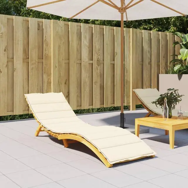 Alt view image 14 of 17 - vidaXL Patio Cushion Outdoor Sun Lounger Chair Cushion Cream Oxford Fabric
