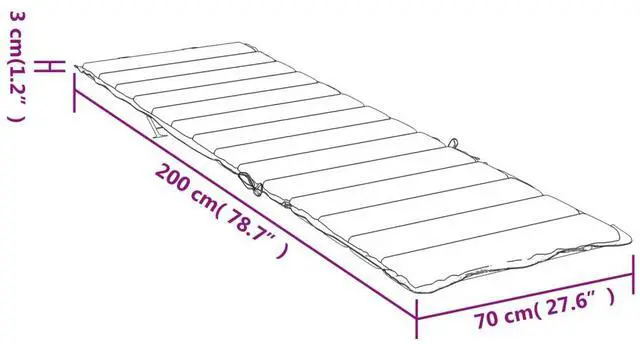 Alt view image 17 of 17 - vidaXL Patio Cushion Outdoor Sun Lounger Chair Cushion Cream Oxford Fabric